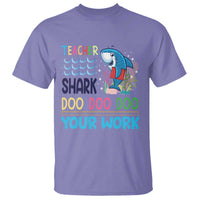 Funny Teacher Shark T Shirt Do Your Work Ruler Back To School - Wonder Print Shop