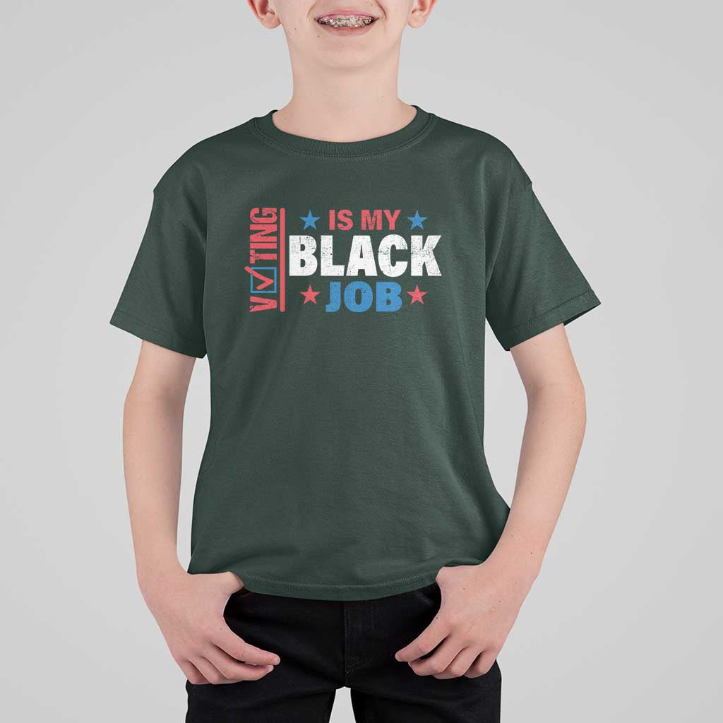 Voting Is My Black Job T Shirt For Kid Election Ballot Box Star USA Flag - Wonder Print Shop