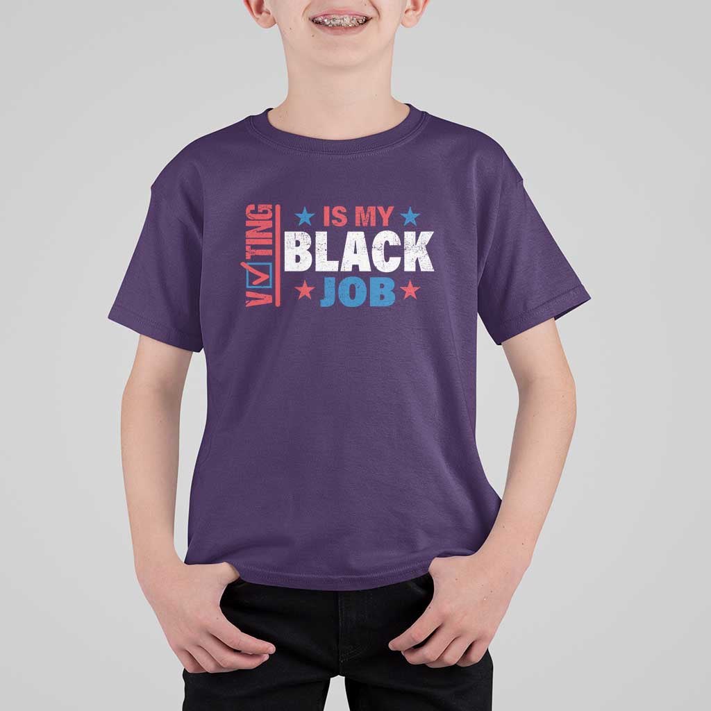 Voting Is My Black Job T Shirt For Kid Election Ballot Box Star USA Flag - Wonder Print Shop