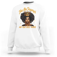Harris 2024 Sweatshirt You Are Powerful And Your Voice Matters Afro Girl - Wonder Print Shop