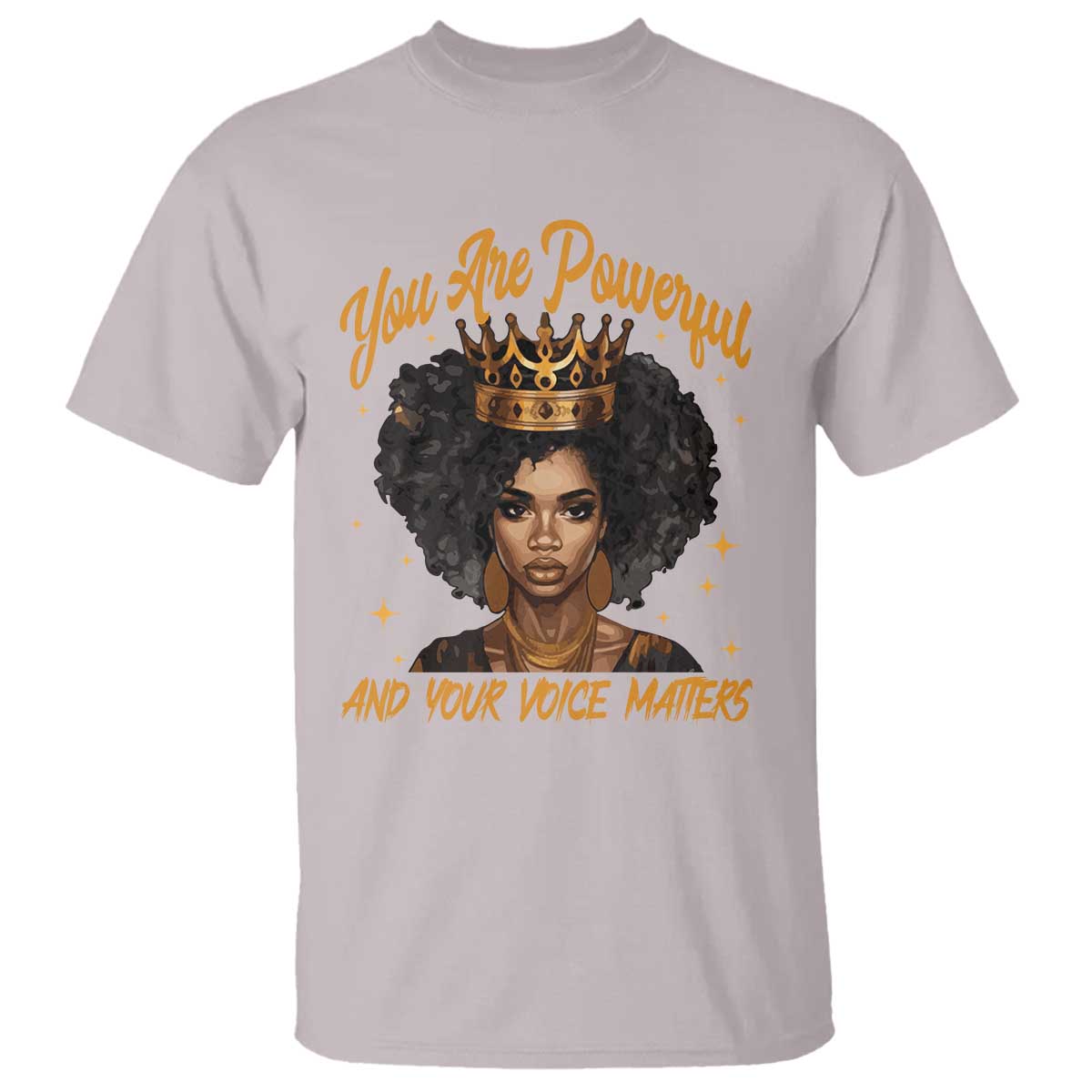 Harris 2024 T Shirt You Are Powerful And Your Voice Matters Afro Girl - Wonder Print Shop