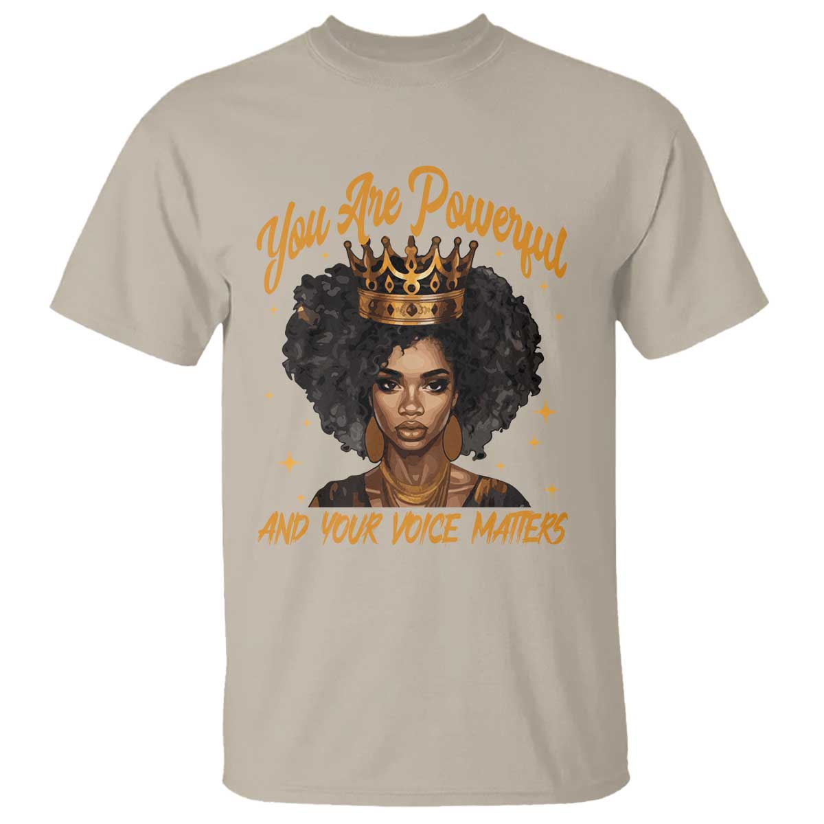 Harris 2024 T Shirt You Are Powerful And Your Voice Matters Afro Girl - Wonder Print Shop
