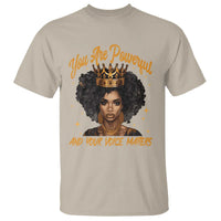 Harris 2024 T Shirt You Are Powerful And Your Voice Matters Afro Girl - Wonder Print Shop