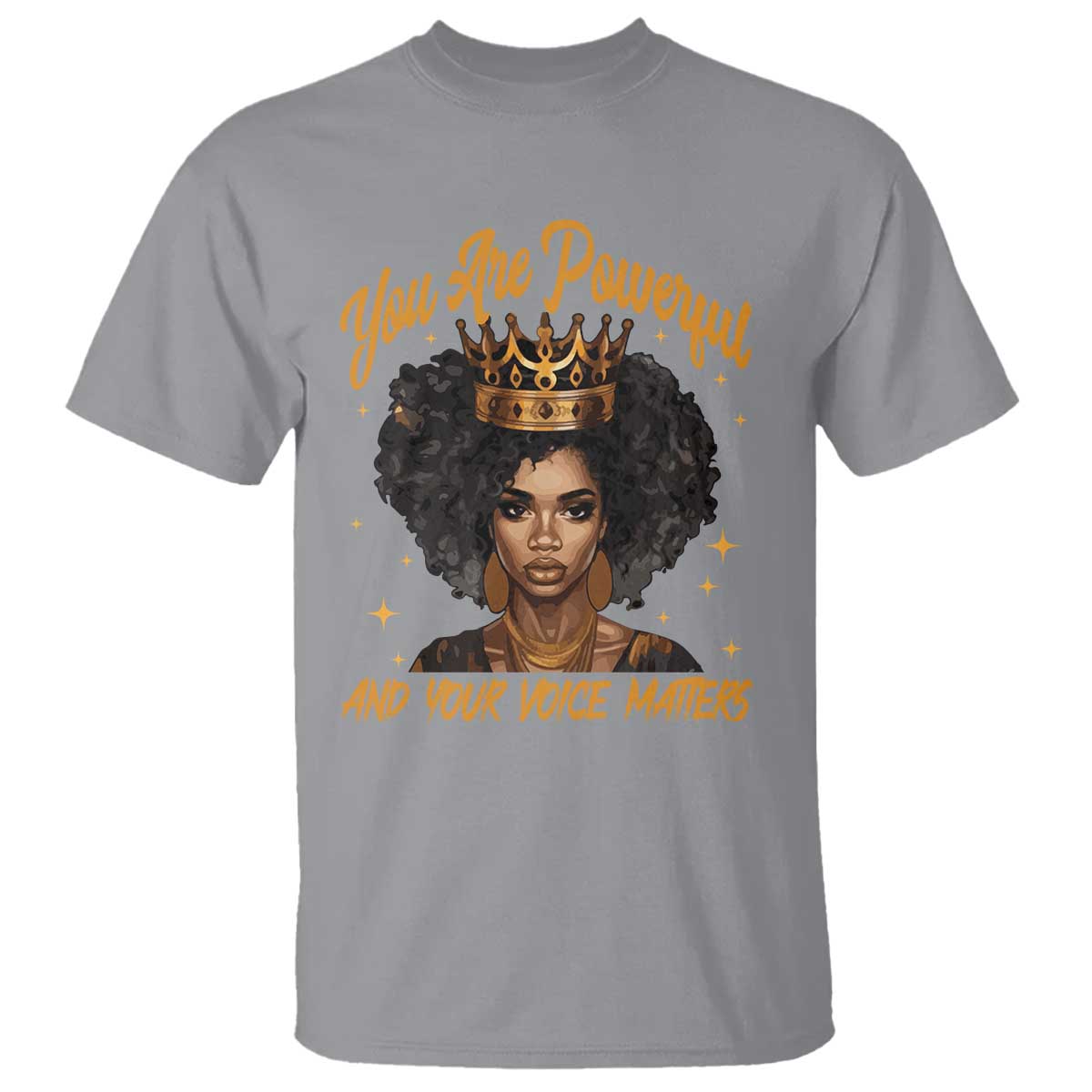 Harris 2024 T Shirt You Are Powerful And Your Voice Matters Afro Girl - Wonder Print Shop