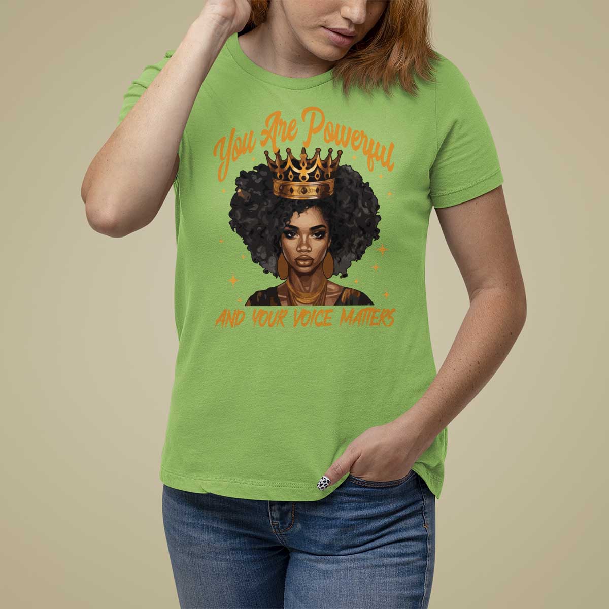 Harris 2024 T Shirt For Women You Are Powerful And Your Voice Matters Afro Girl - Wonder Print Shop
