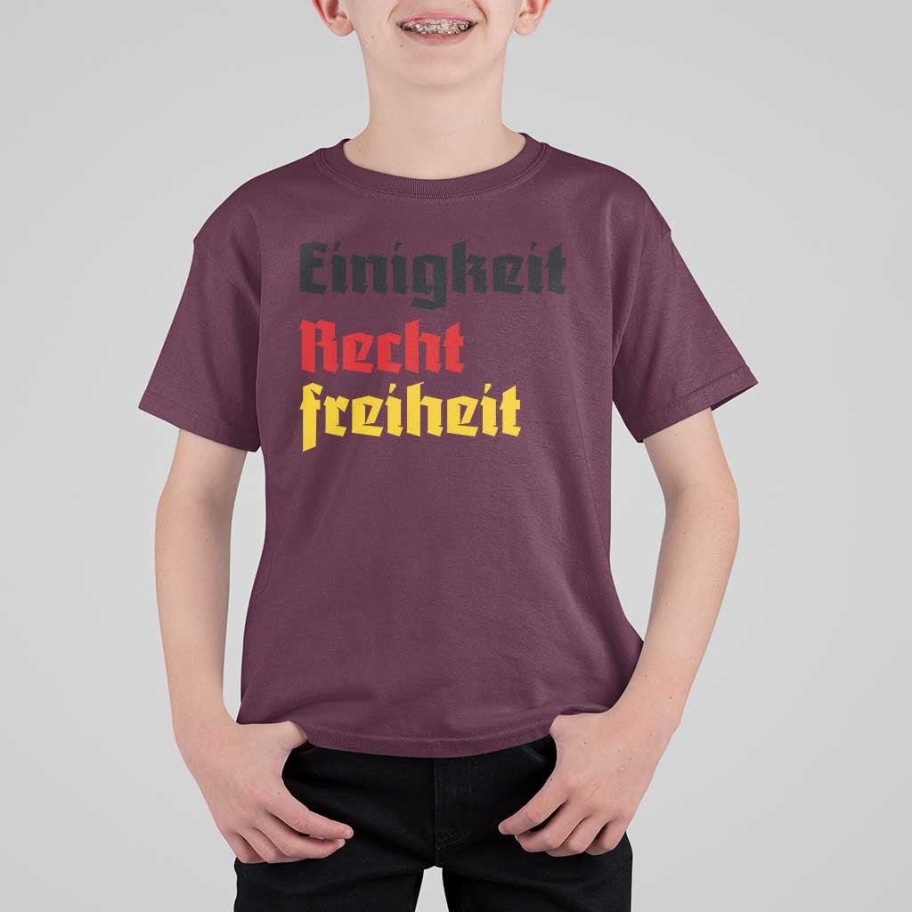 German Heritage T Shirt For Kid Einigkeit Recht Freiheit Germany Flag - Wonder Print Shop