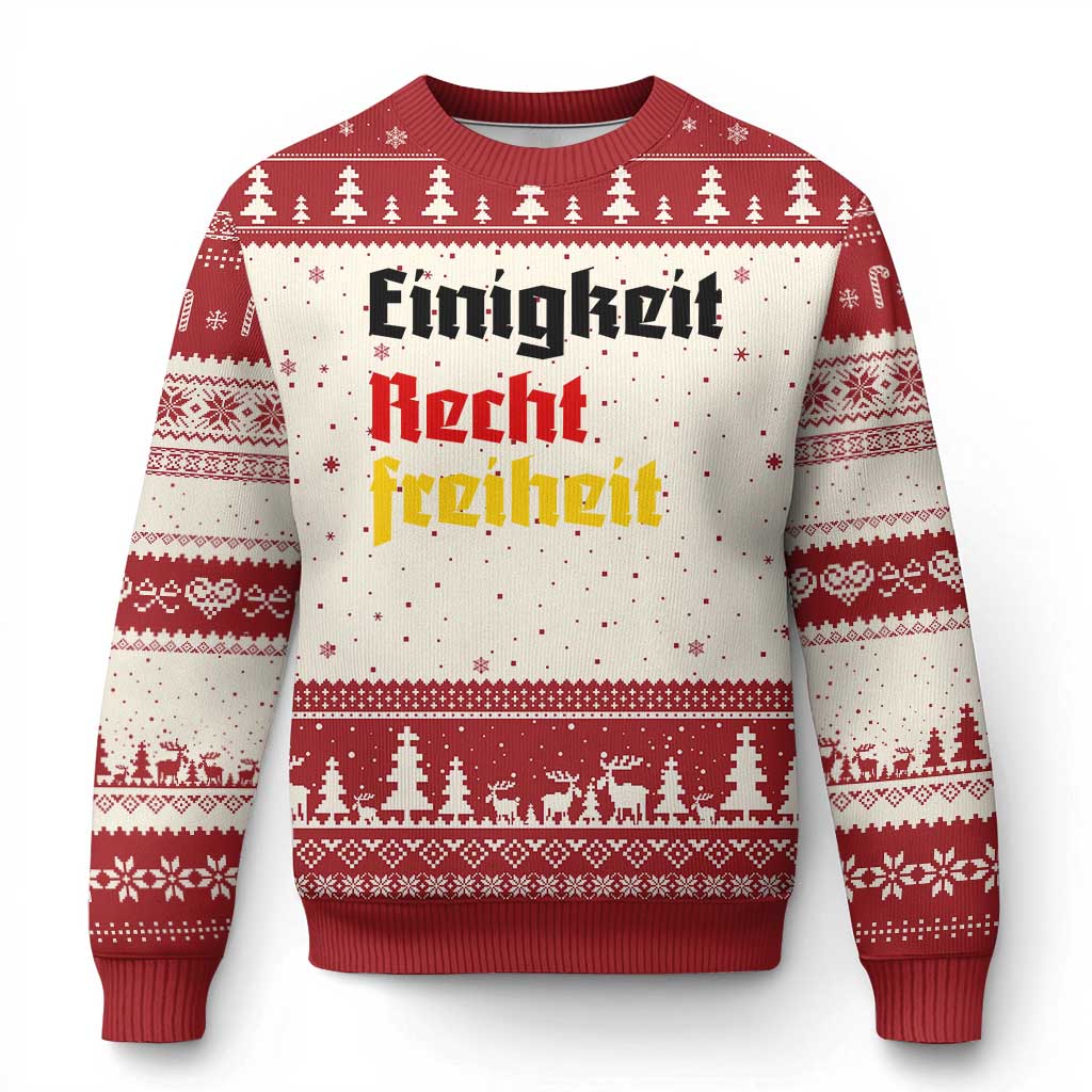 German Heritage Ugly Christmas Sweater Einigkeit Recht Freiheit Germany Flag TS11
