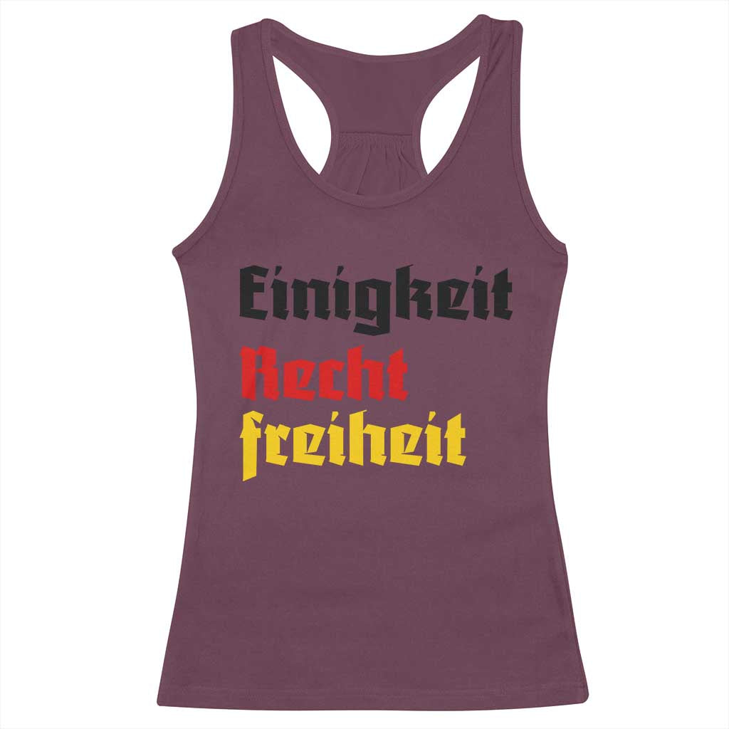 German Heritage Racerback Tank Top Einigkeit Recht Freiheit Germany Flag - Wonder Print Shop