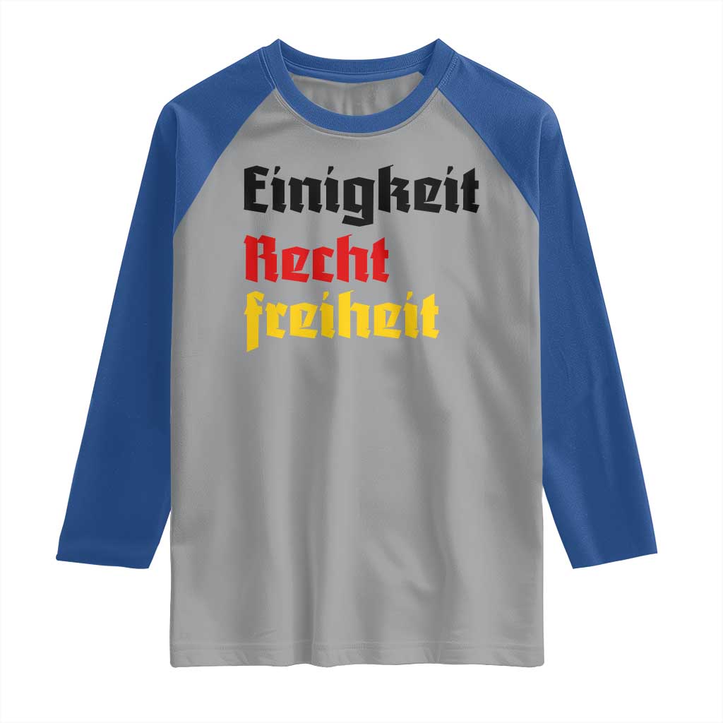 German Heritage Raglan Shirt Einigkeit Recht Freiheit Germany Flag - Wonder Print Shop