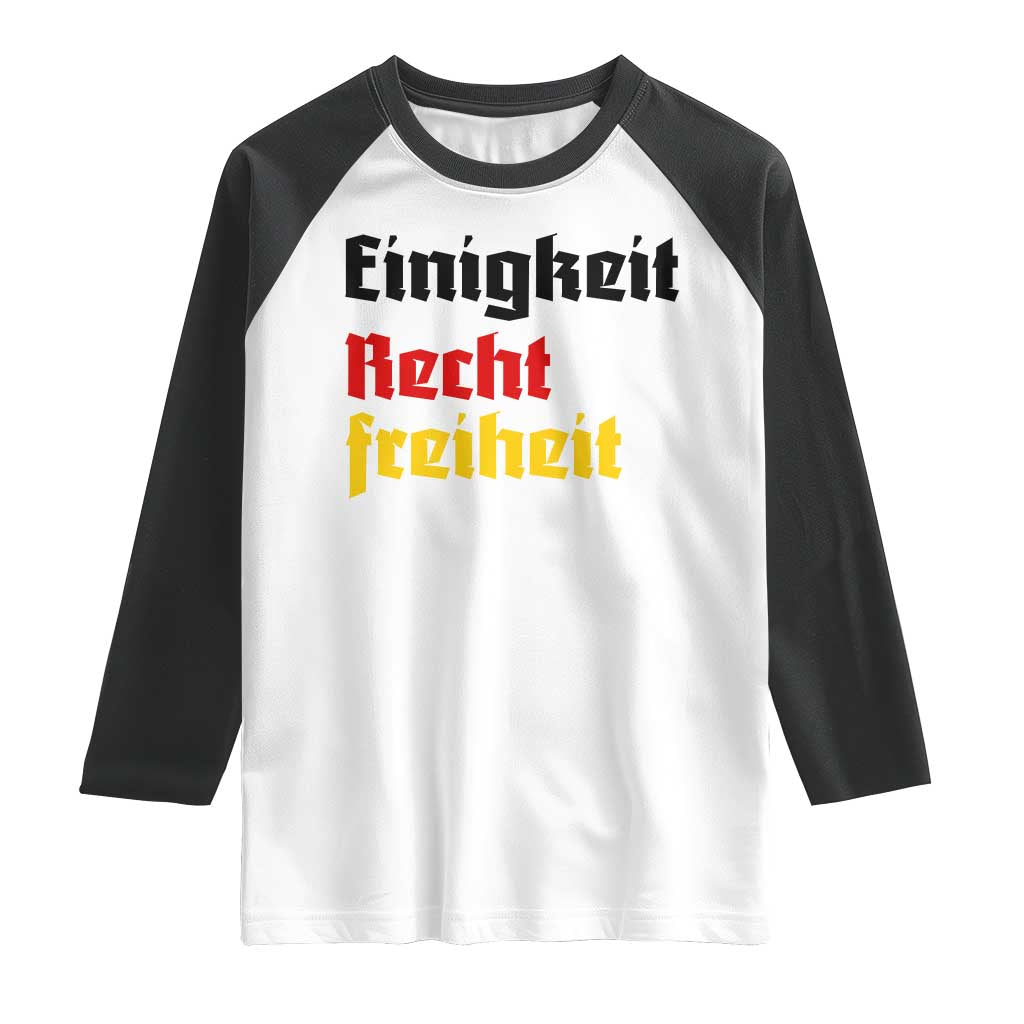 German Heritage Raglan Shirt Einigkeit Recht Freiheit Germany Flag - Wonder Print Shop