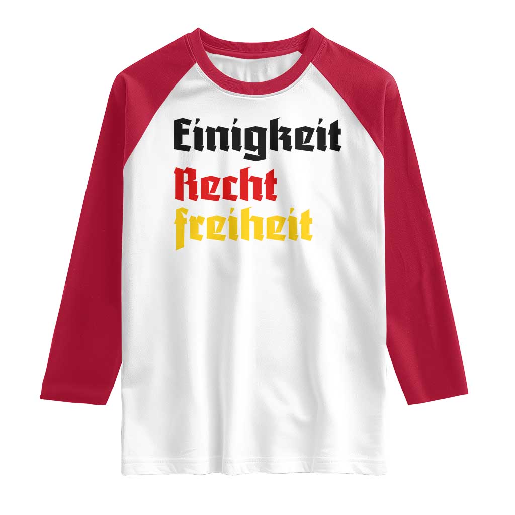 German Heritage Raglan Shirt Einigkeit Recht Freiheit Germany Flag - Wonder Print Shop