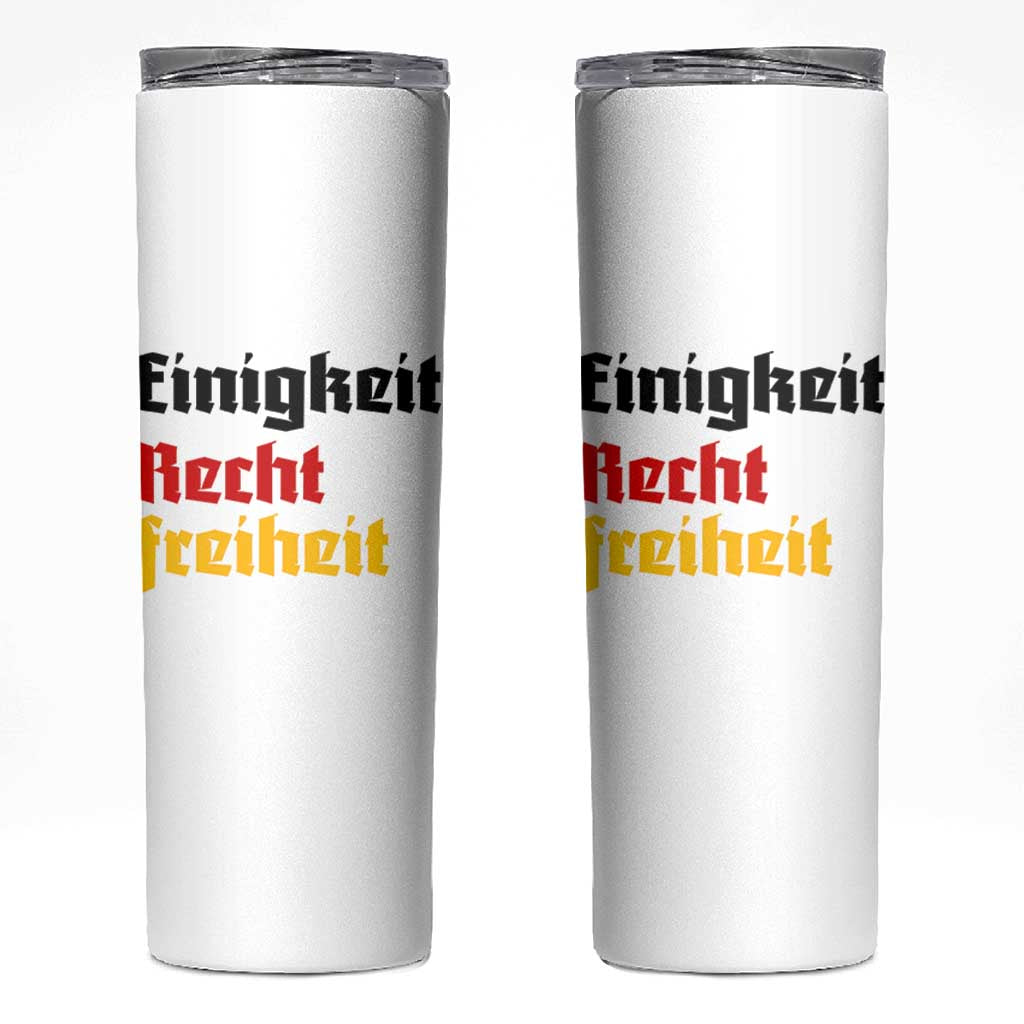 German Heritage Skinny Tumbler Einigkeit Recht Freiheit Germany Flag - Wonder Print Shop