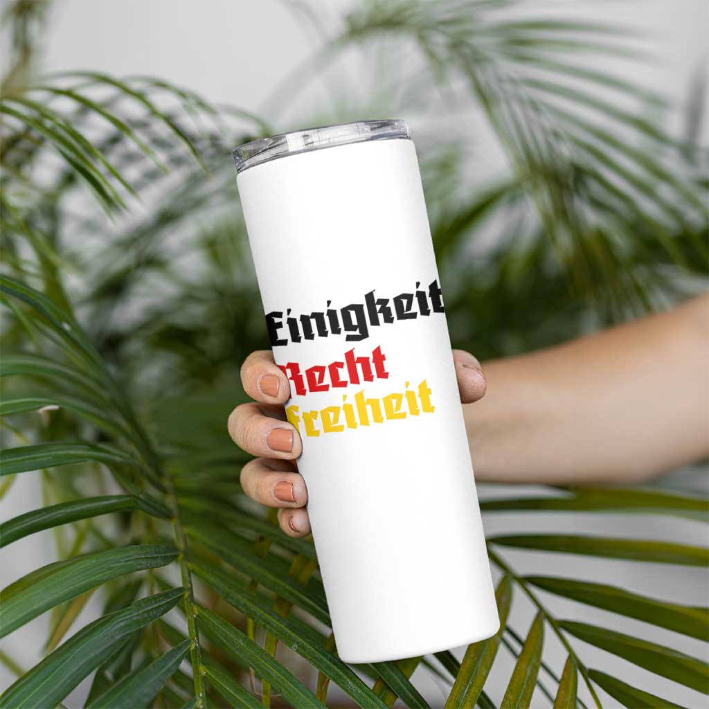 German Heritage Skinny Tumbler Einigkeit Recht Freiheit Germany Flag - Wonder Print Shop