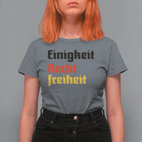 German Heritage T Shirt For Women Einigkeit Recht Freiheit Germany Flag - Wonder Print Shop