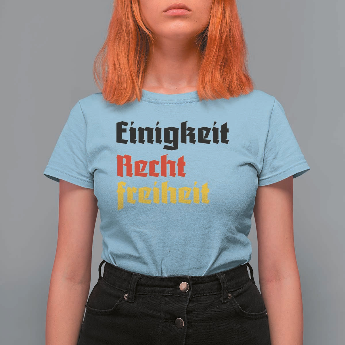 German Heritage T Shirt For Women Einigkeit Recht Freiheit Germany Flag - Wonder Print Shop