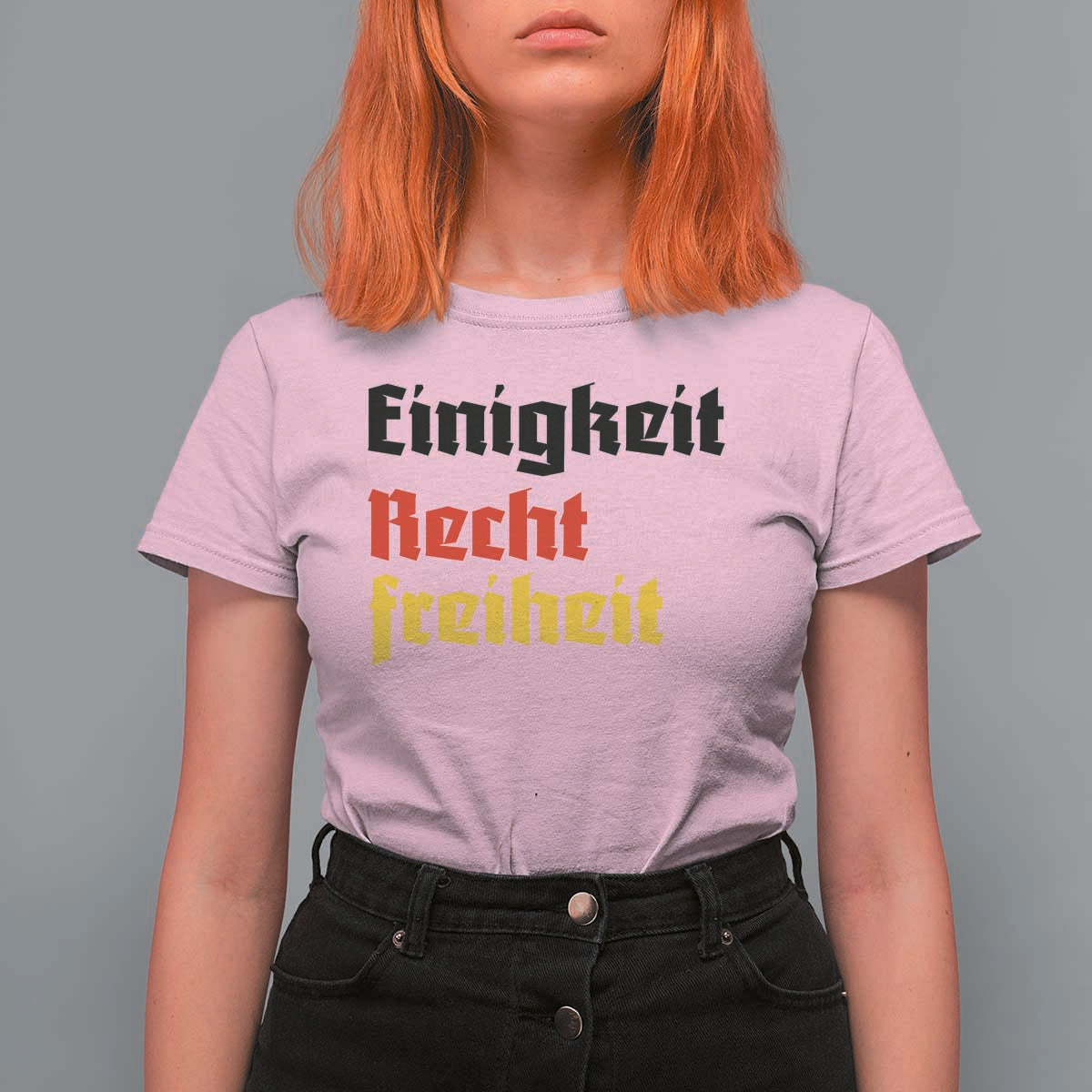 German Heritage T Shirt For Women Einigkeit Recht Freiheit Germany Flag - Wonder Print Shop