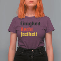 German Heritage T Shirt For Women Einigkeit Recht Freiheit Germany Flag - Wonder Print Shop