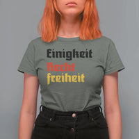 German Heritage T Shirt For Women Einigkeit Recht Freiheit Germany Flag - Wonder Print Shop