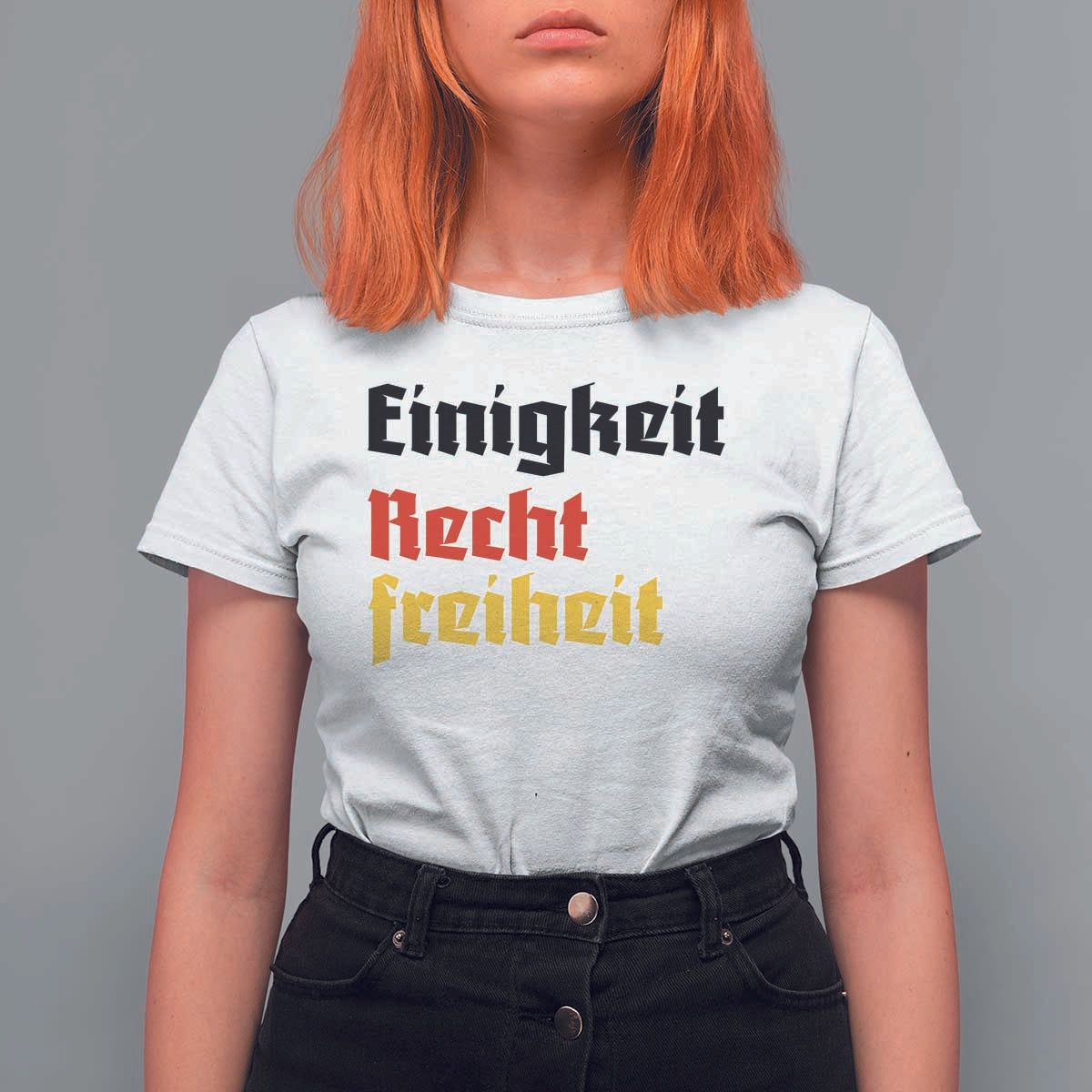 German Heritage T Shirt For Women Einigkeit Recht Freiheit Germany Flag - Wonder Print Shop