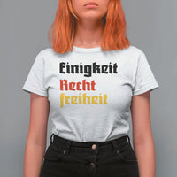 German Heritage T Shirt For Women Einigkeit Recht Freiheit Germany Flag - Wonder Print Shop