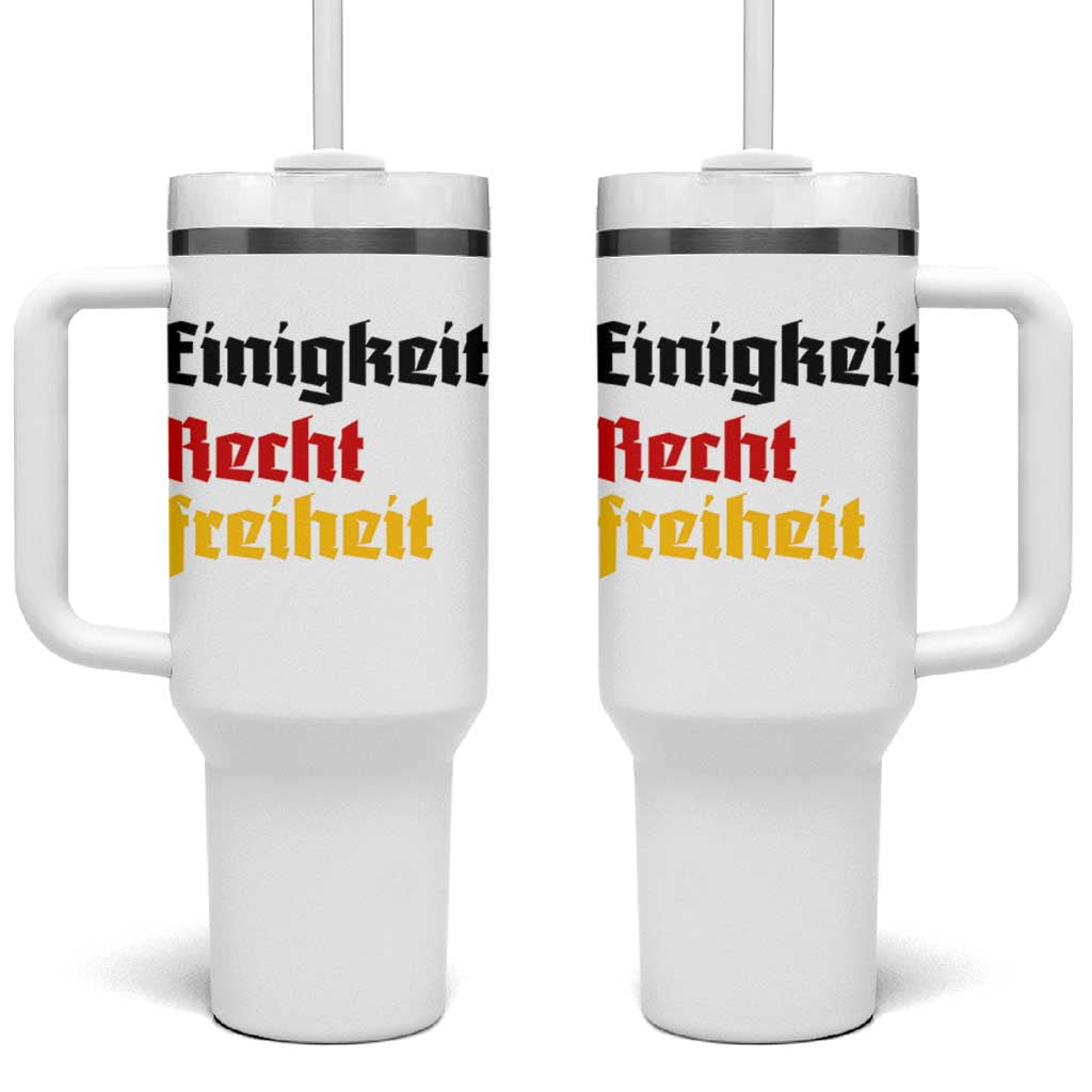 German Heritage Tumbler With Handle Einigkeit Recht Freiheit Germany Flag - Wonder Print Shop