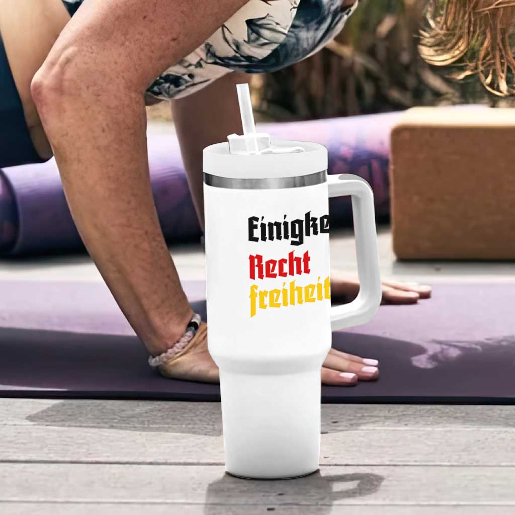 German Heritage Tumbler With Handle Einigkeit Recht Freiheit Germany Flag - Wonder Print Shop