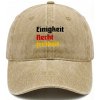 German Heritage Washed Cotton Baseball Cap Einigkeit Recht Freiheit Germany Flag
