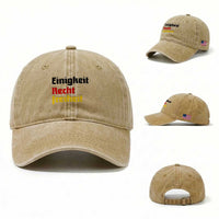 German Heritage Washed Cotton Baseball Cap Einigkeit Recht Freiheit Germany Flag