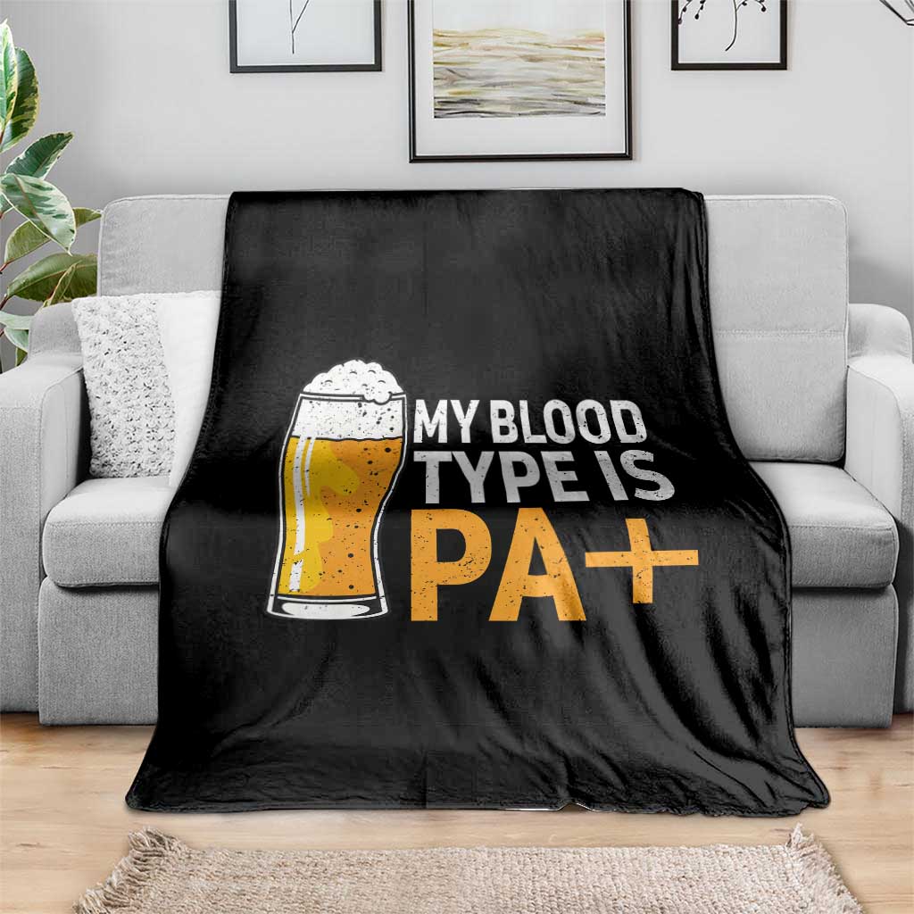 Funny My Blood Type Is IPA Throw Blanket IPA Beer Drinking - Wonder Print Shop