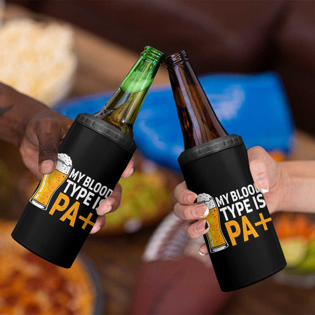 Funny My Blood Type Is IPA 4 in 1 Can Cooler Tumbler IPA Beer Drinking - Wonder Print Shop