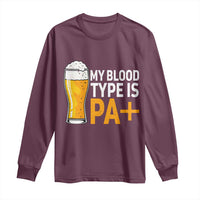 Funny My Blood Type Is IPA Long Sleeve Shirt IPA Beer Drinking - Wonder Print Shop