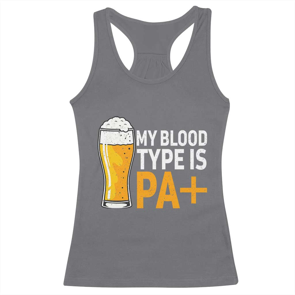 Funny My Blood Type Is IPA Racerback Tank Top IPA Beer Drinking - Wonder Print Shop
