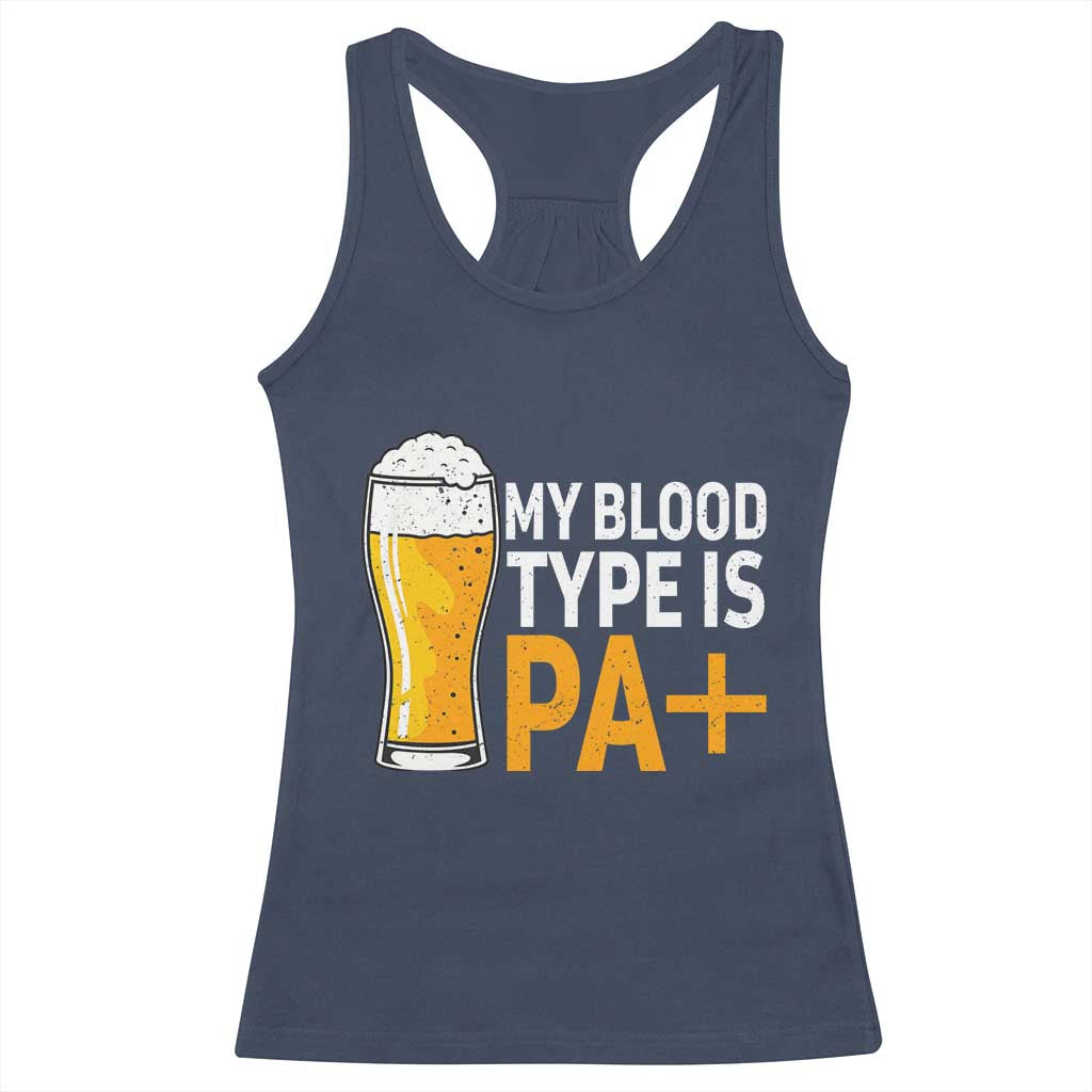 Funny My Blood Type Is IPA Racerback Tank Top IPA Beer Drinking - Wonder Print Shop