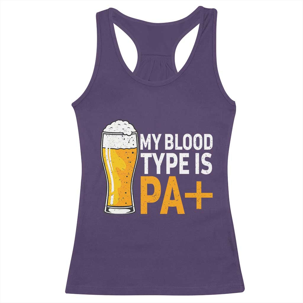Funny My Blood Type Is IPA Racerback Tank Top IPA Beer Drinking - Wonder Print Shop