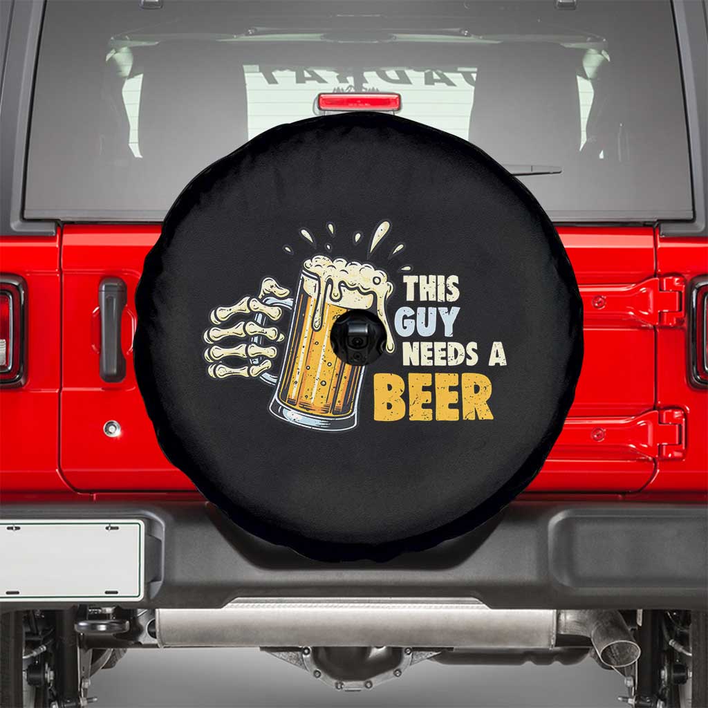 Funny This Guy Needs A Beer Spare Tire Cover Beer Drinking Skeleton Hand - Wonder Print Shop