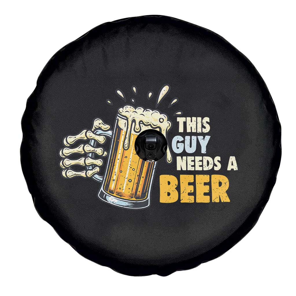 Funny This Guy Needs A Beer Spare Tire Cover Beer Drinking Skeleton Hand - Wonder Print Shop