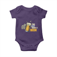Funny This Guy Needs A Beer Baby Onesie Beer Drinking Skeleton Hand - Wonder Print Shop