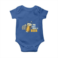 Funny This Guy Needs A Beer Baby Onesie Beer Drinking Skeleton Hand - Wonder Print Shop