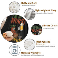 Funny I Am On My Wurst Behavior Throw Blanket German Oktoberfest Sausage - Wonder Print Shop