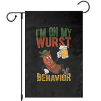 Funny I Am On My Wurst Behavior Garden Flag German Oktoberfest Sausage - Wonder Print Shop