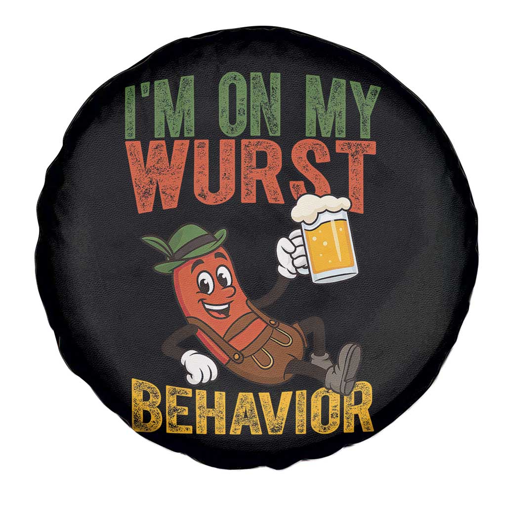 Funny I Am On My Wurst Behavior Spare Tire Cover German Oktoberfest Sausage - Wonder Print Shop