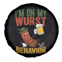 Funny I Am On My Wurst Behavior Spare Tire Cover German Oktoberfest Sausage - Wonder Print Shop