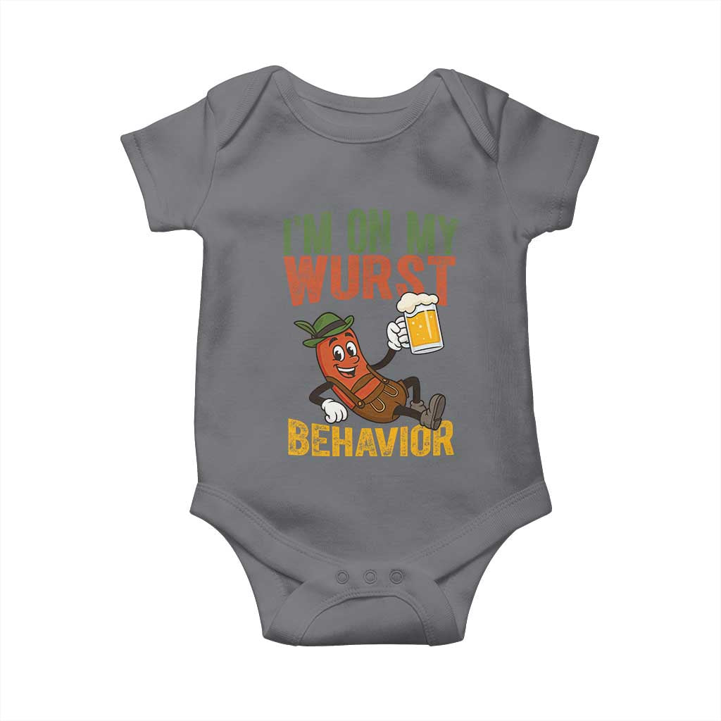 Funny I Am On My Wurst Behavior Baby Onesie German Oktoberfest Sausage - Wonder Print Shop