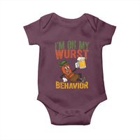 Funny I Am On My Wurst Behavior Baby Onesie German Oktoberfest Sausage - Wonder Print Shop