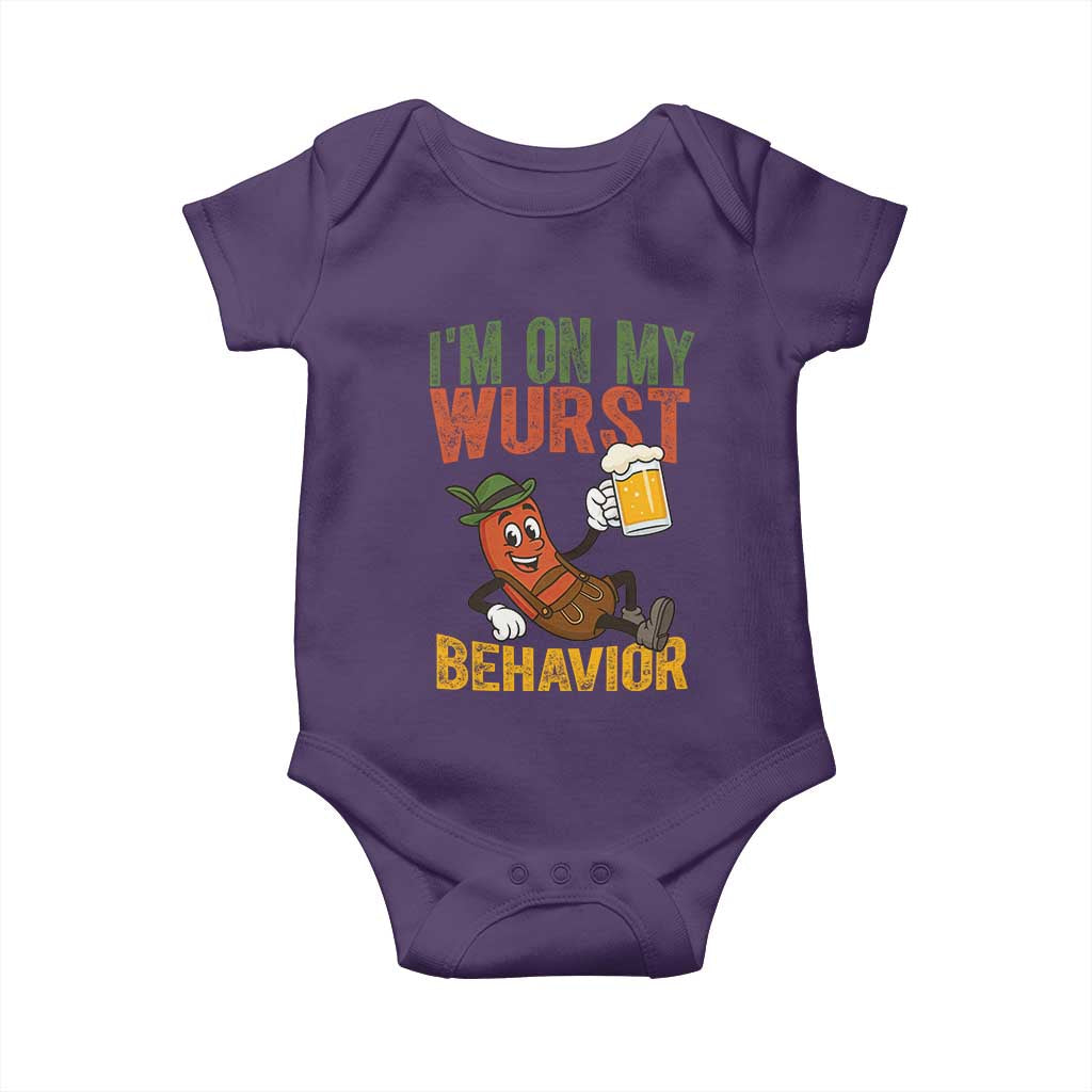 Funny I Am On My Wurst Behavior Baby Onesie German Oktoberfest Sausage - Wonder Print Shop