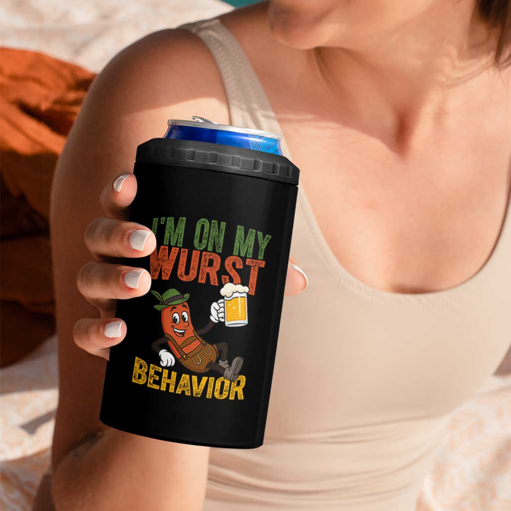 Funny I Am On My Wurst Behavior 4 in 1 Can Cooler Tumbler German Oktoberfest Sausage - Wonder Print Shop