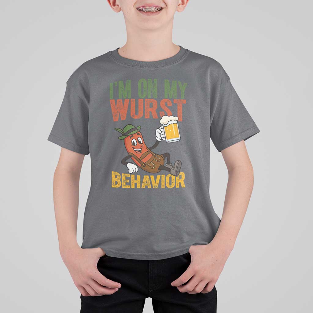 Funny I Am On My Wurst Behavior T Shirt For Kid German Oktoberfest Sausage - Wonder Print Shop