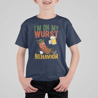 Funny I Am On My Wurst Behavior T Shirt For Kid German Oktoberfest Sausage - Wonder Print Shop