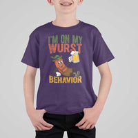Funny I Am On My Wurst Behavior T Shirt For Kid German Oktoberfest Sausage - Wonder Print Shop