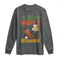 Funny I Am On My Wurst Behavior Long Sleeve Shirt German Oktoberfest Sausage - Wonder Print Shop